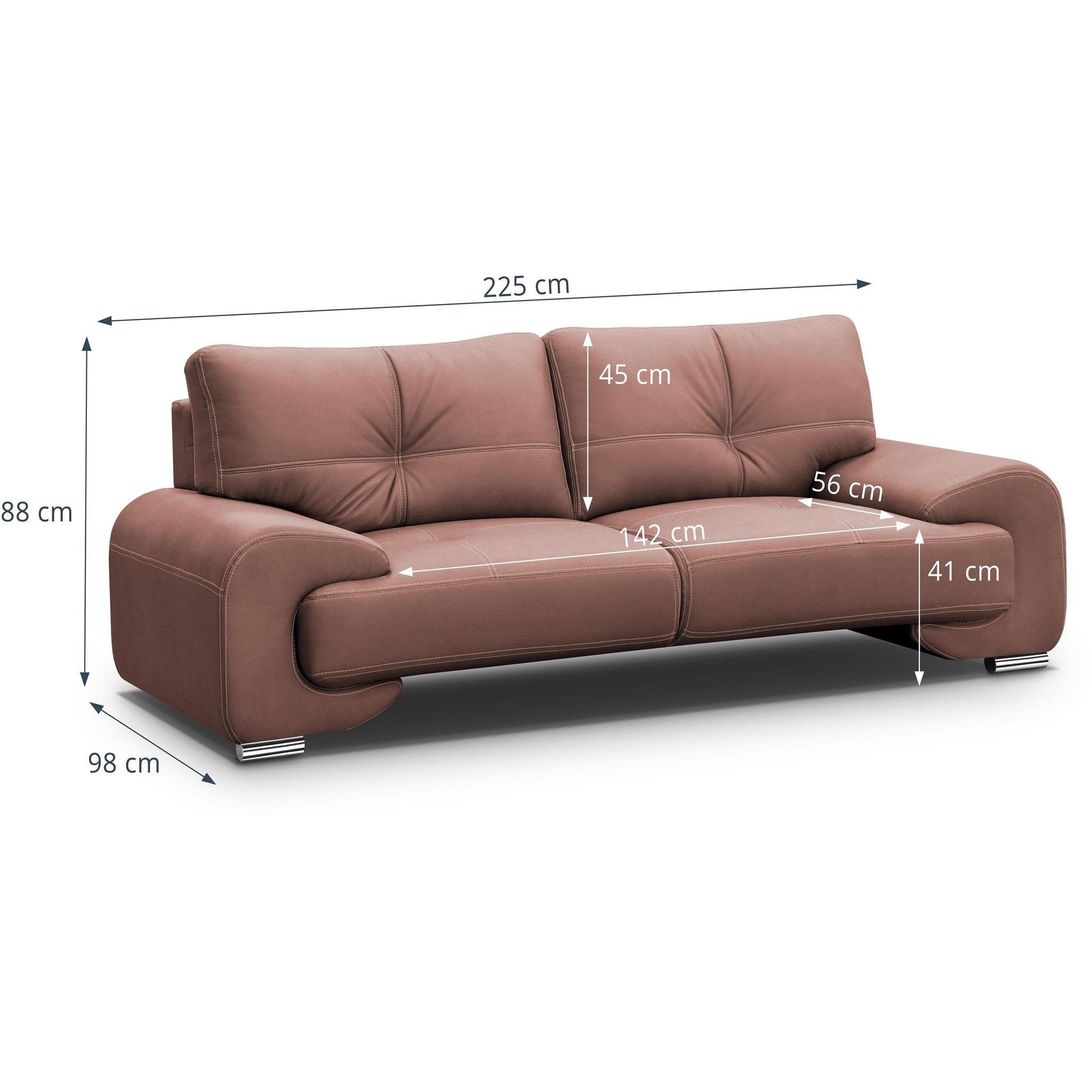 Beautysofa 3-Sitzer Maxime lux, 3-Sitzer Sofa günstig online kaufen