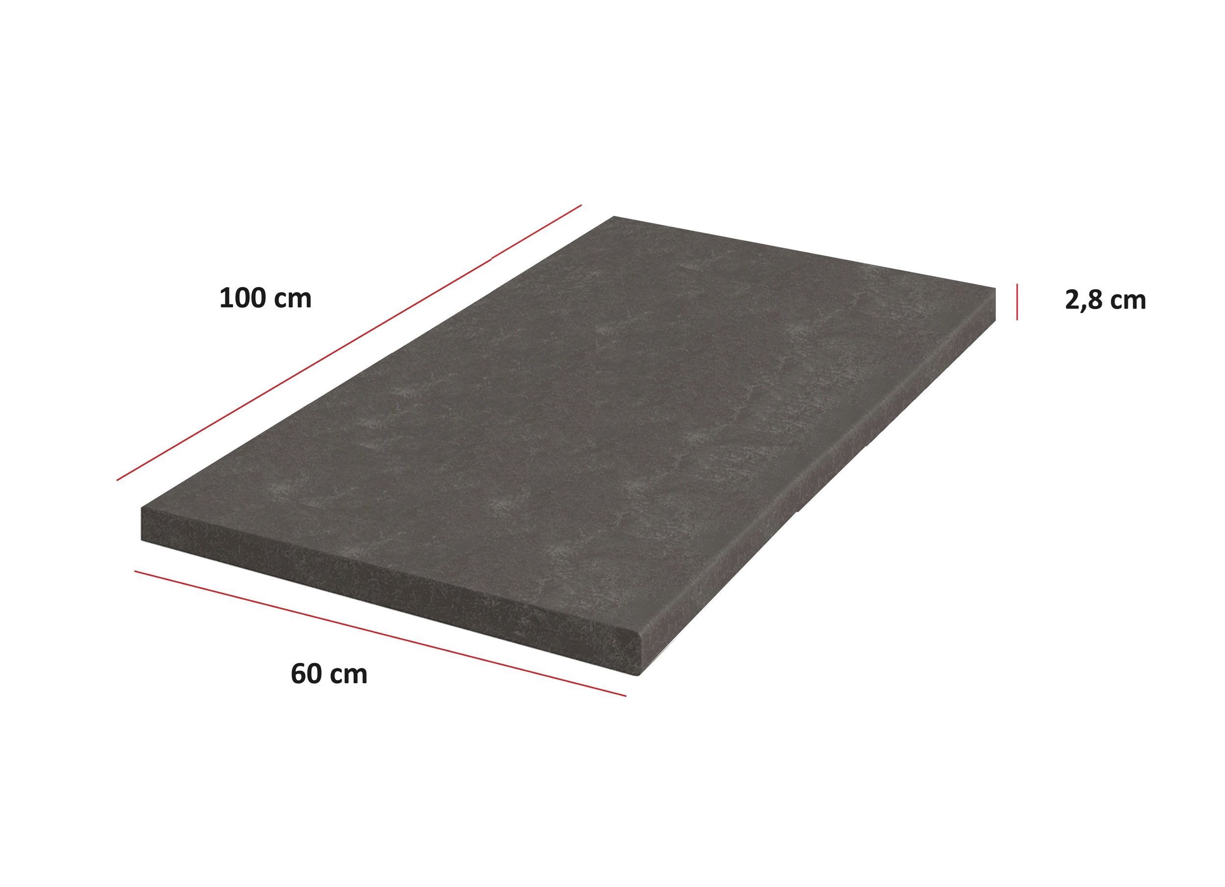 Küchen-Preisbombe Arbeitsplatte Dekor Metallic Brown Küche Bianca Grey Rose Küchenzeile Einbauküche (1, 1 St), Breite 100 cm / Tiefe ca. 60 cm / Stärke ca. 2,8 cm