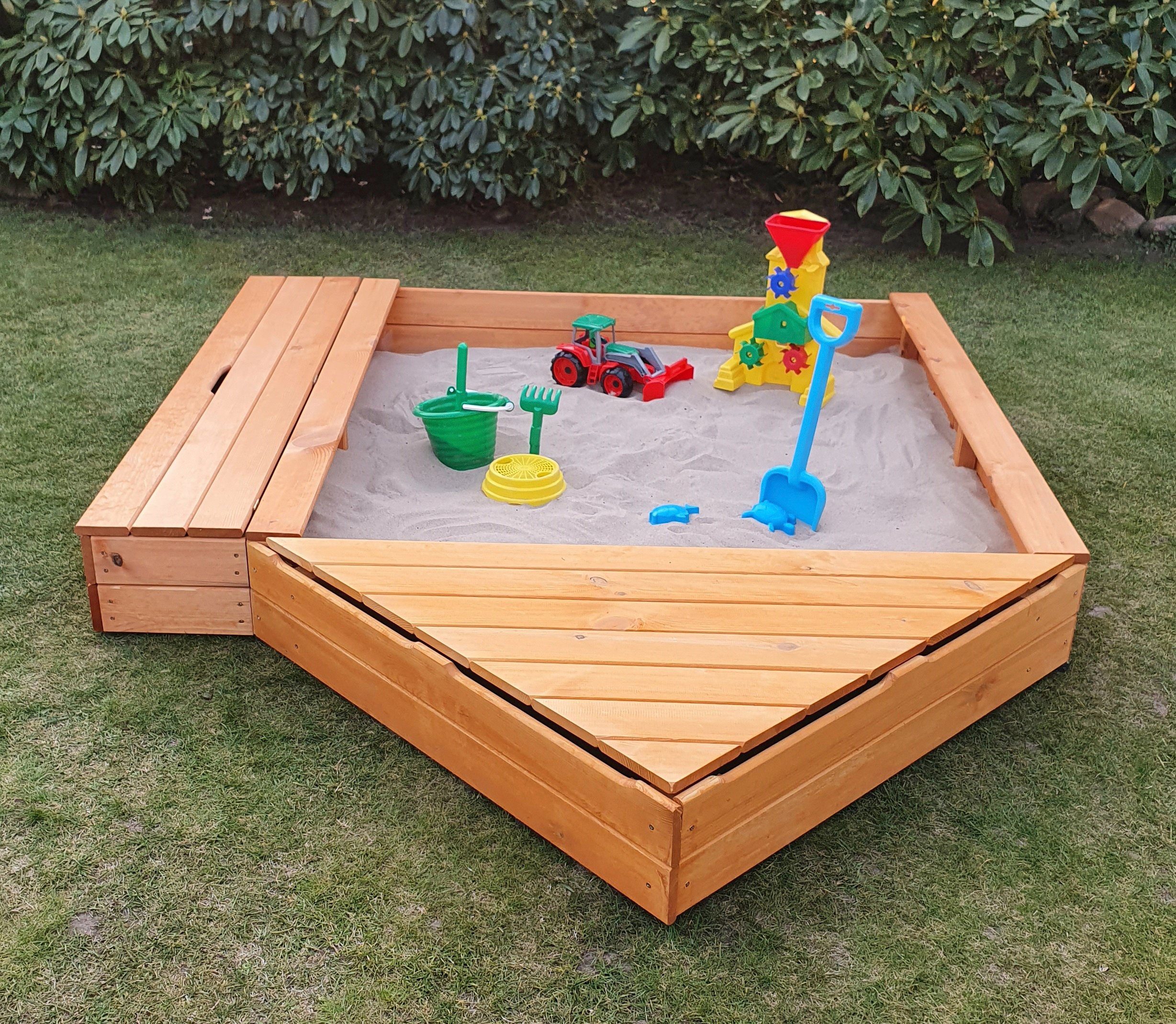 Bugbox und Sandkasten (Set), 260x172x22 cm, MULTI, BxLxH: Sitzbox mit promadino
