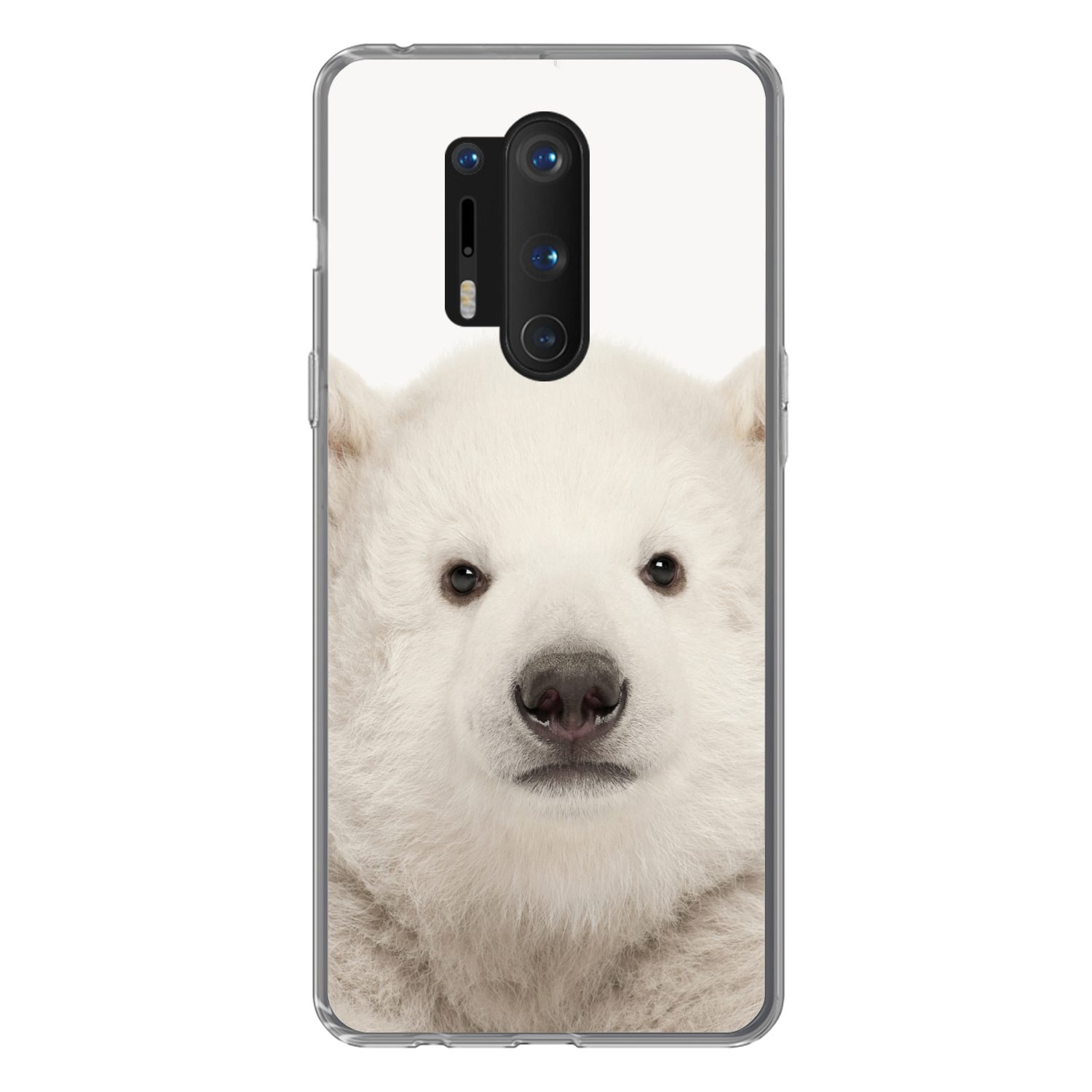 MuchoWow Handyhülle für OnePlus 8 Pro Eisbär - Tiere - Weiß - Kinder - Jungen - Mädchen, Phone Case, Silikon, Schutzhülle Dünn