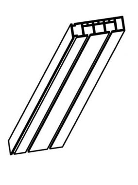 Gardinenstange Kunststoff Gardinenschiene, 1-/2-/3-läufig, weiß, Garduna, 1-läufig, gebohrt, Kunststoff