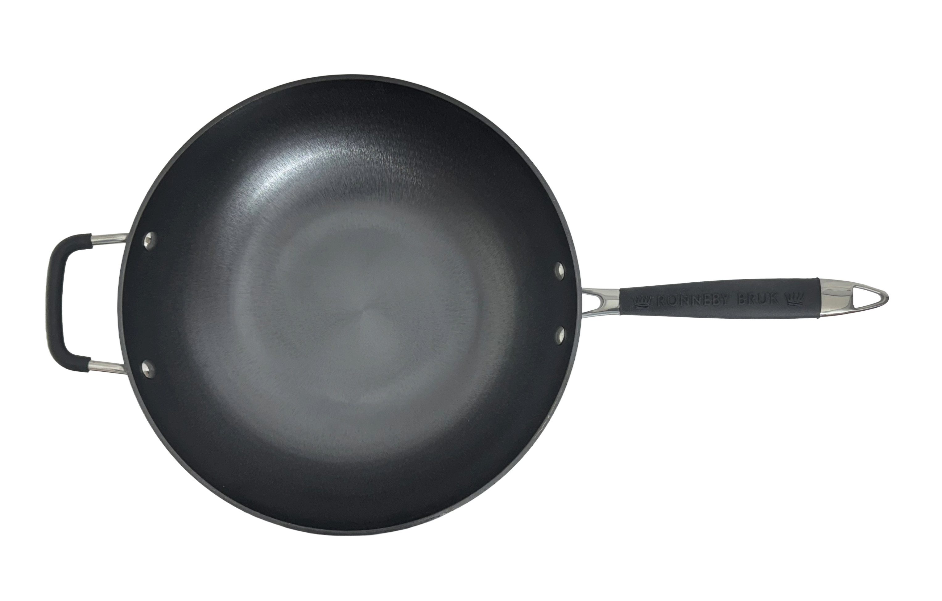 Ronneby Bruk Wok Ultra Light Wok-Pfanne, mit silikonummanteltem Griff, Gusseisen (1-tlg)