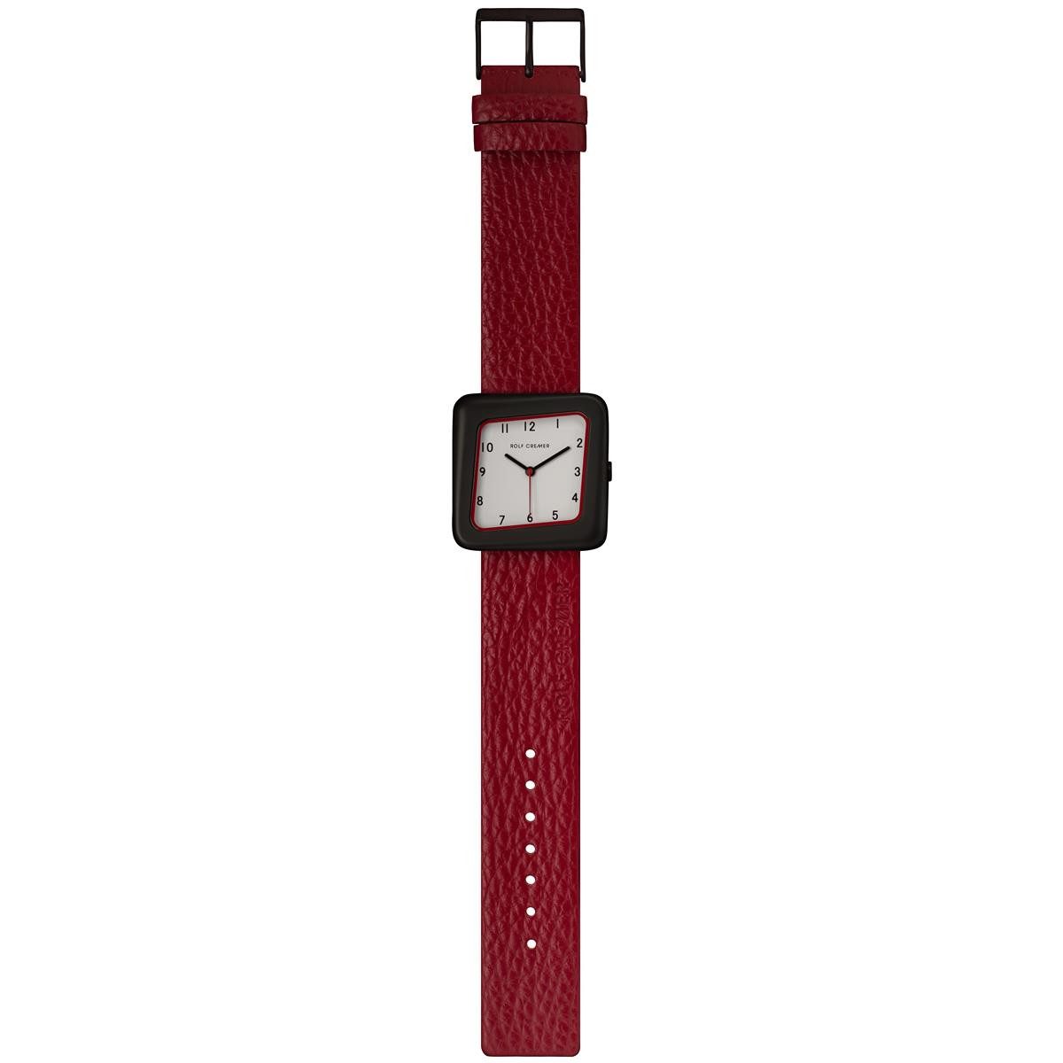 Rolf Cremer Quarzuhr Rolf Cremer Play Unisexuhr 508905 Rot, Schwarz Leder, (1-tlg)