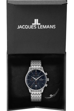 Jacques Lemans Quarzuhr Chronograph London Stahl/Nachtblau