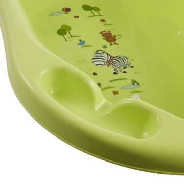 KiNDERWELT Babybadewanne Babywanne XXL 100 cm Hippo grün Babywanne Wanne, mit Ablagefächer