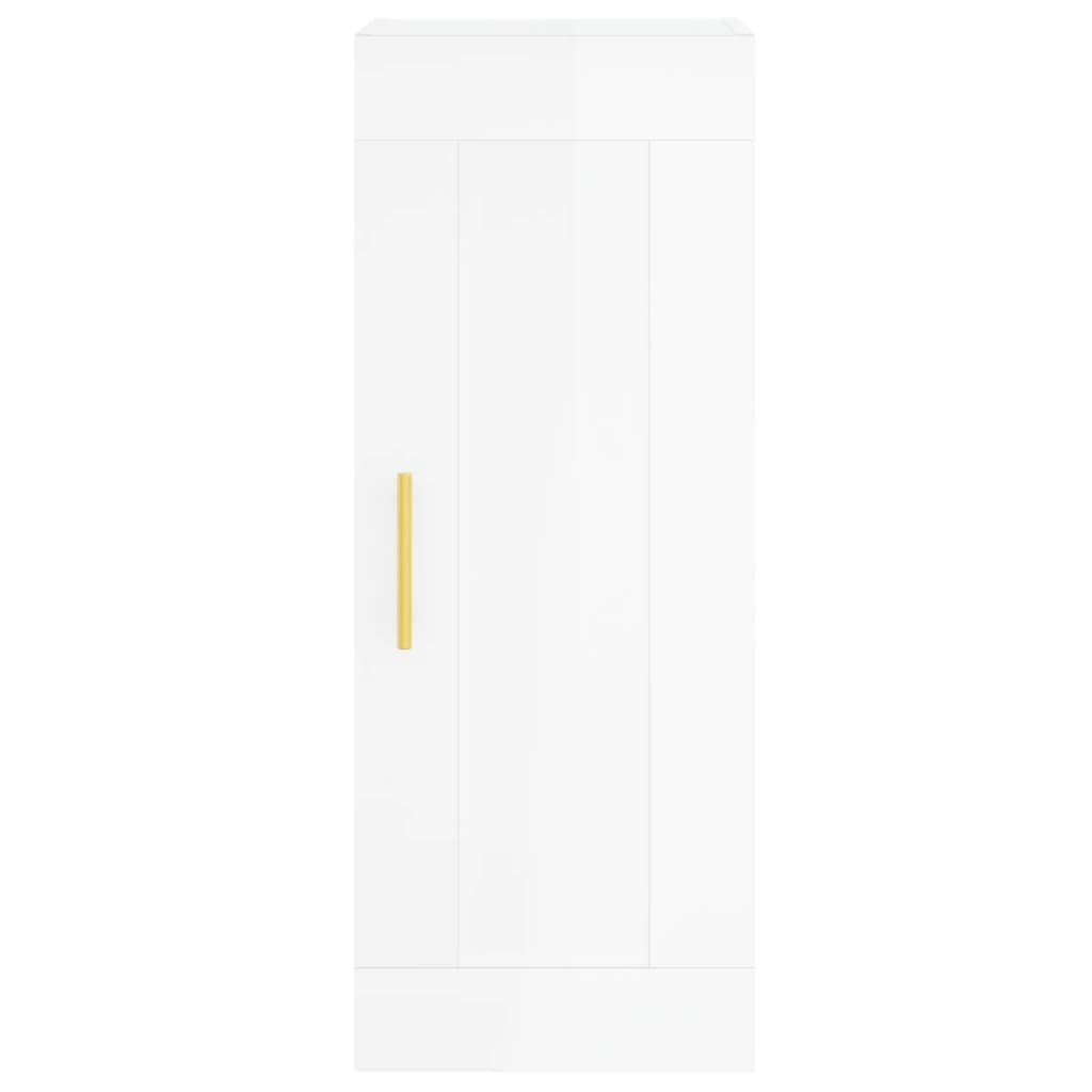 Sideboard cm vidaXL Hochglanz-Weiß 34,5x34x90 St) (1 Wandschrank Holzwerkstoff