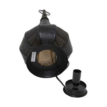 Casa Moro Tischleuchte Orientalische Lampe Monza Schwarz, für elektrisch & Kerzenbeleuchtung, ohne Leuchtmittel, schöne Tischlampe, IRL630
