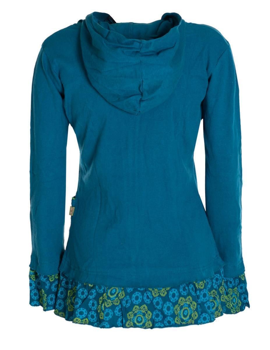Vishes Kapuzensweatjacke Damen Sommerjacke Blumen-Strickjacke Elfenjacke günstig online kaufen