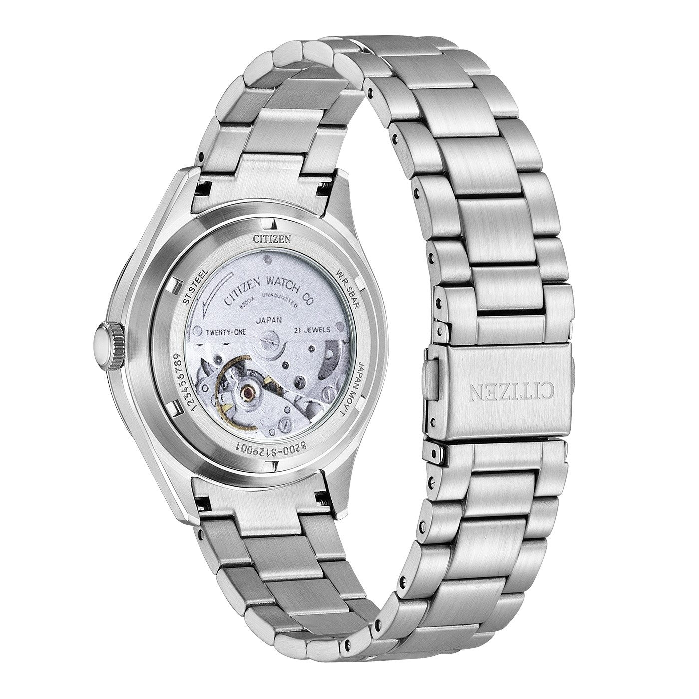 Citizen Automatikuhr Crystal Seven NH8391-51XC, Armbanduhr, Herrenuhr, Mechanische Uhr, Edelstahlarmband, analog