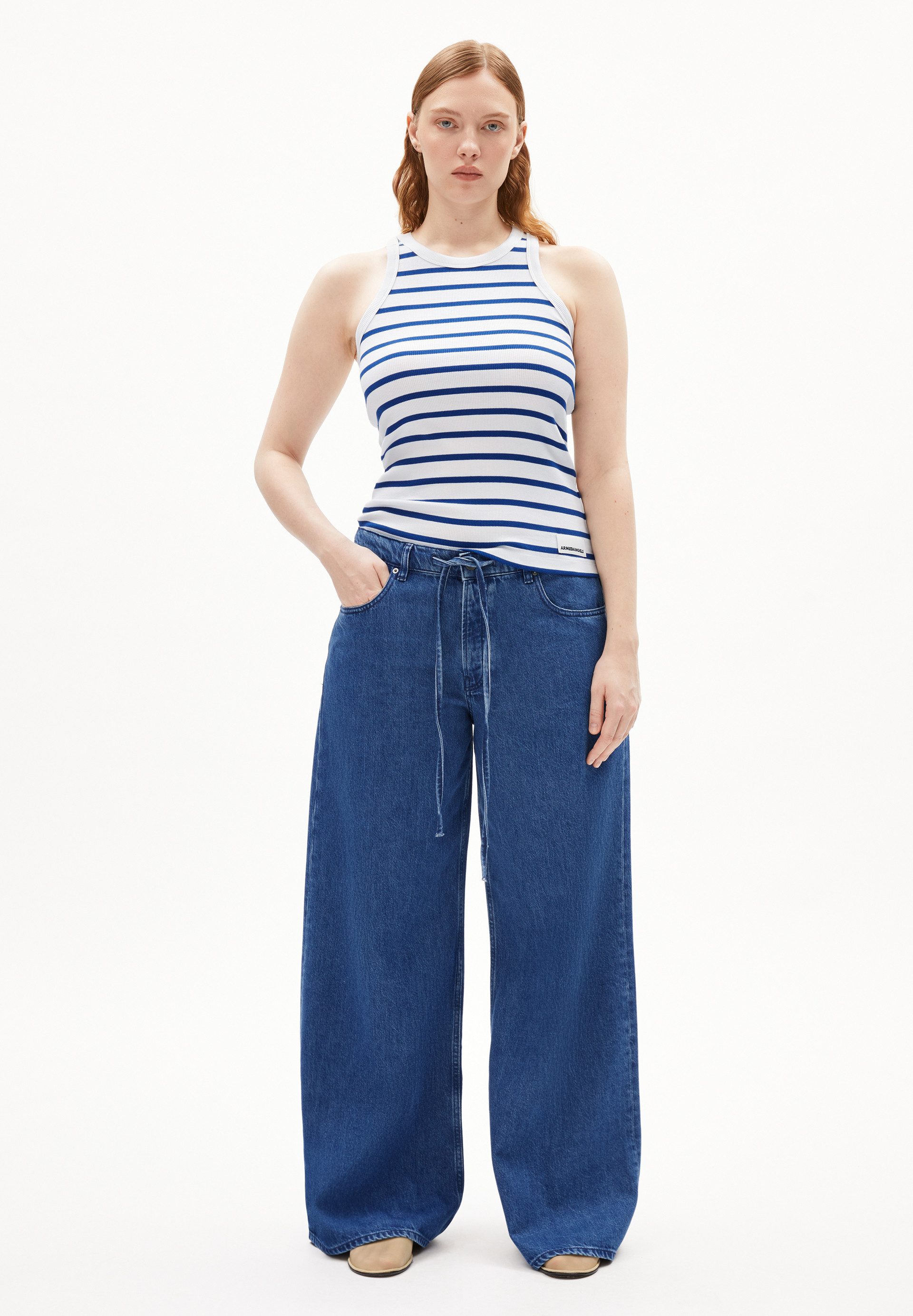 Armedangels Shirttop KANITAA STRIPES Ripp-Top aus Bio-Baumwoll Mix (Fitted) günstig online kaufen