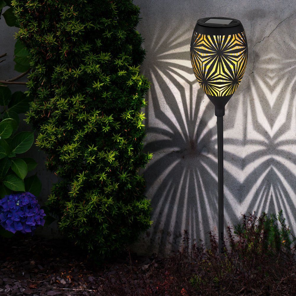 GLOBO LIGHTING LED Solarleuchte, LED-Leuchtmittel fest verbaut, Warmweiß, Solarlampe Gartenleuchte Außenlampe LED Stecklampe Dekolampe H 58 cm