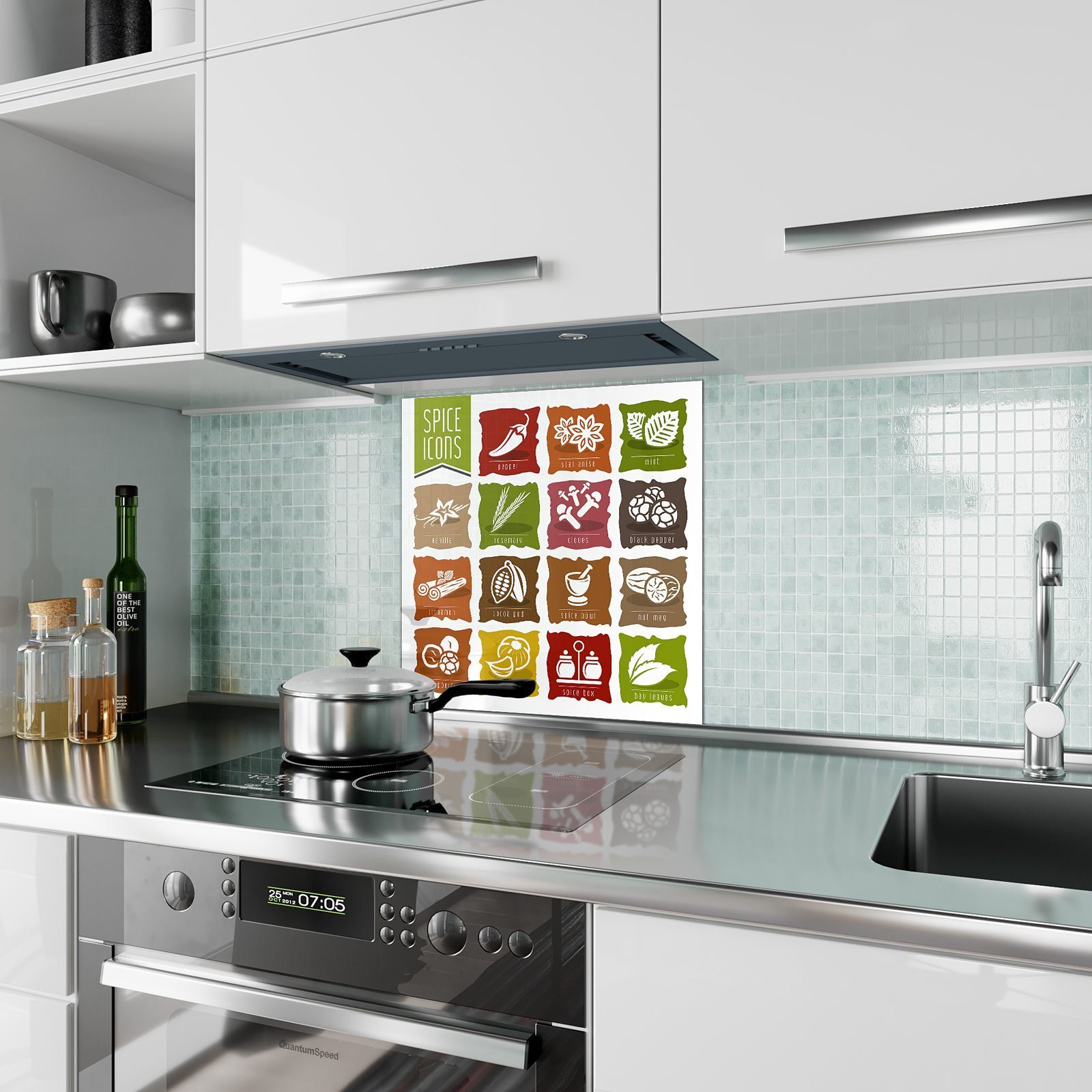 Küchenrückwand Bilder Spritzschutz Glas Primedeco Gemüse von