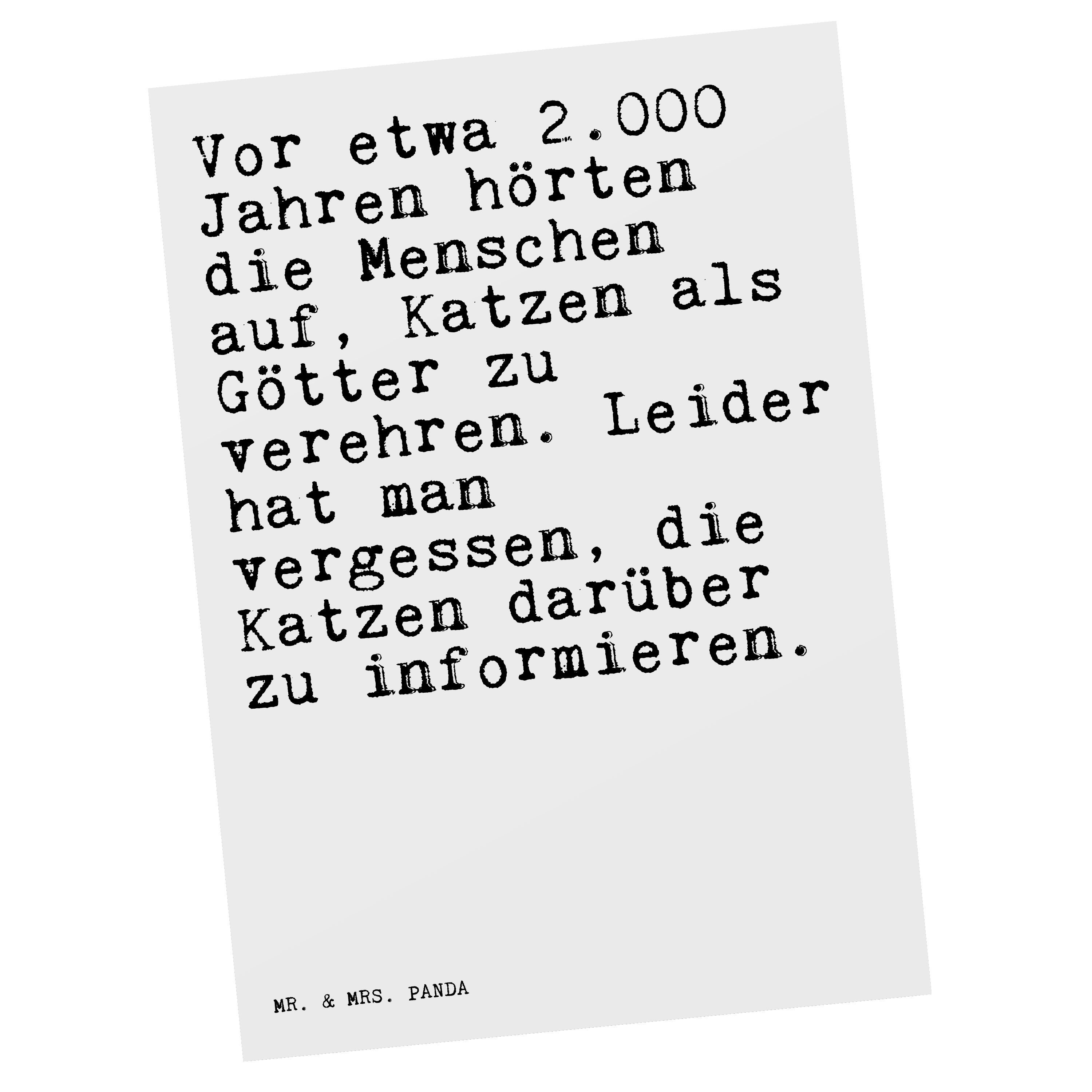 Mr. & Mrs. Panda Postkarte Vor etwa 2.000 Jahren... - Weiß - Geschenk, Hund, Einladungskarte, We