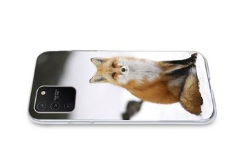 MuchoWow Handyhülle Fuchs - Schnee - Winter, Phone Case, Handyhülle Samsung Galaxy S10 Lite, Silikon, Schutzhülle