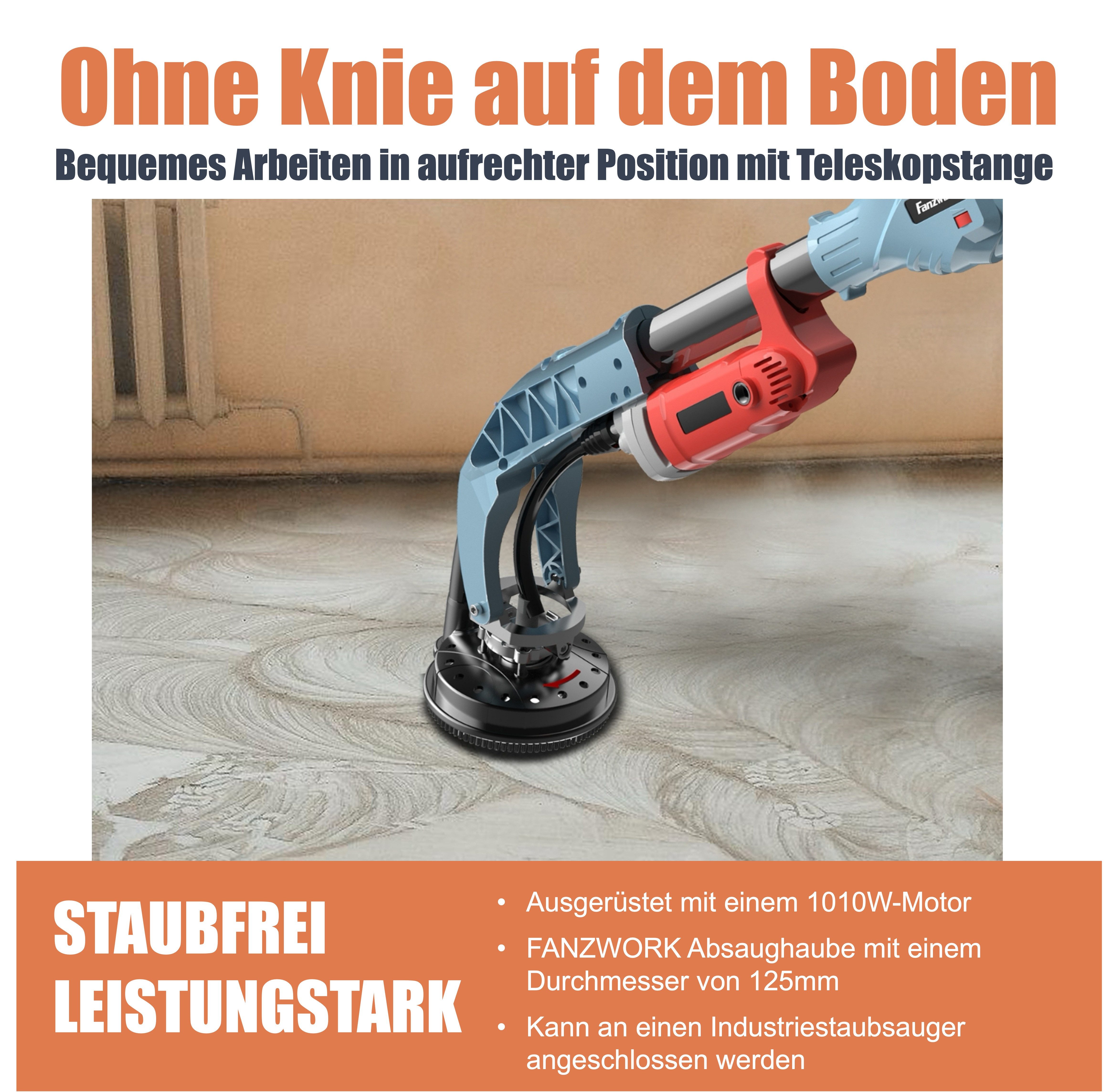 Fanzwork Winkelschleifer Betonschleifer 1010W mit Teleskopstange günstig online kaufen