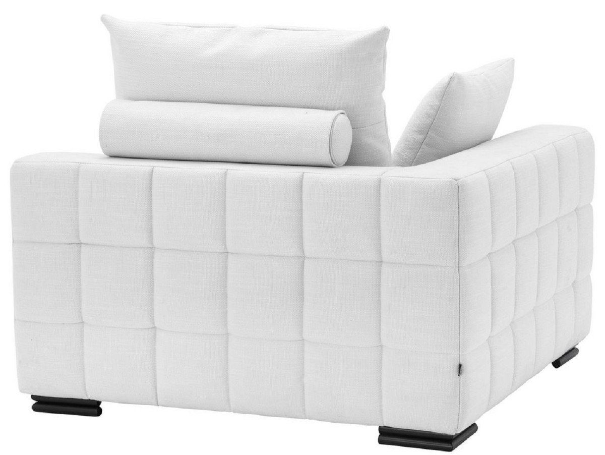 Erweiterbares Schwarz - x 90 108 H. Sofa mit Casa Luxus cm Padrino Möbel Luxus Kissen Wohnzimmer / 108 - Ecksofa Weiß Ecksofa x