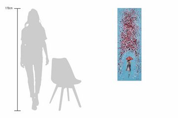 KUNSTLOFT Gemälde Flowerway to Dream 40x120 cm, Leinwandbild 100% HANDGEMALT Wandbild Wohnzimmer
