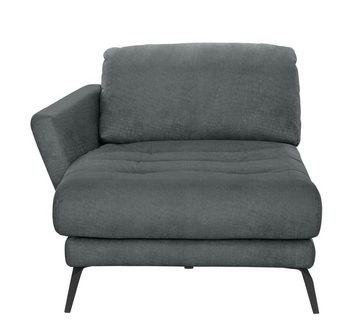 W.SCHILLIG Chaiselongue softy, mit dekorativer Heftung im Sitz, Füße schwarz pulverbeschichtet