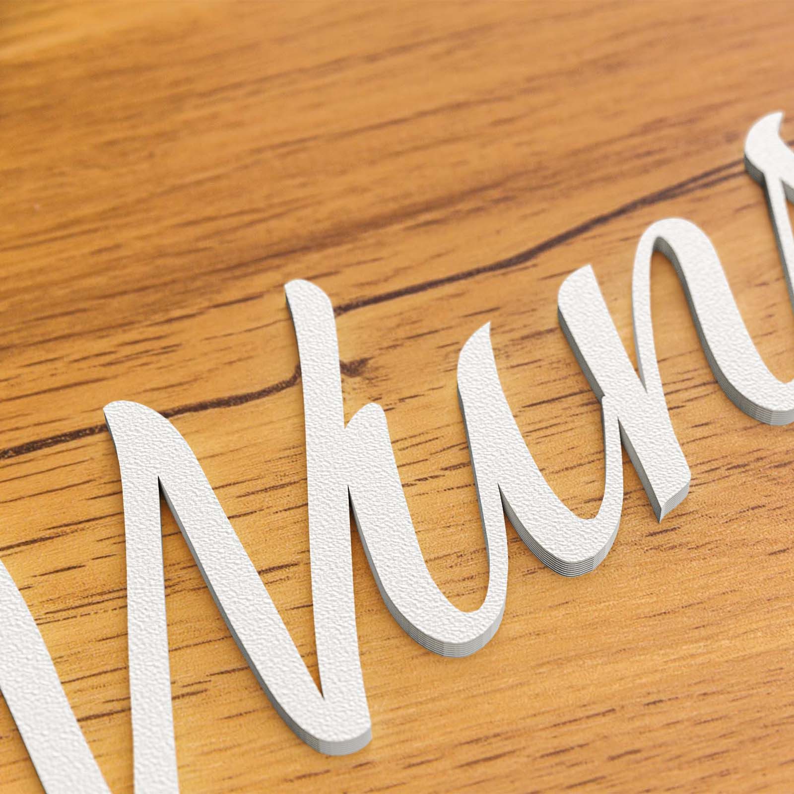 Zwayve Hinweisschild Wunschtext Türschild Personalisiert Schriftzug Name Selbstklebend Weiß