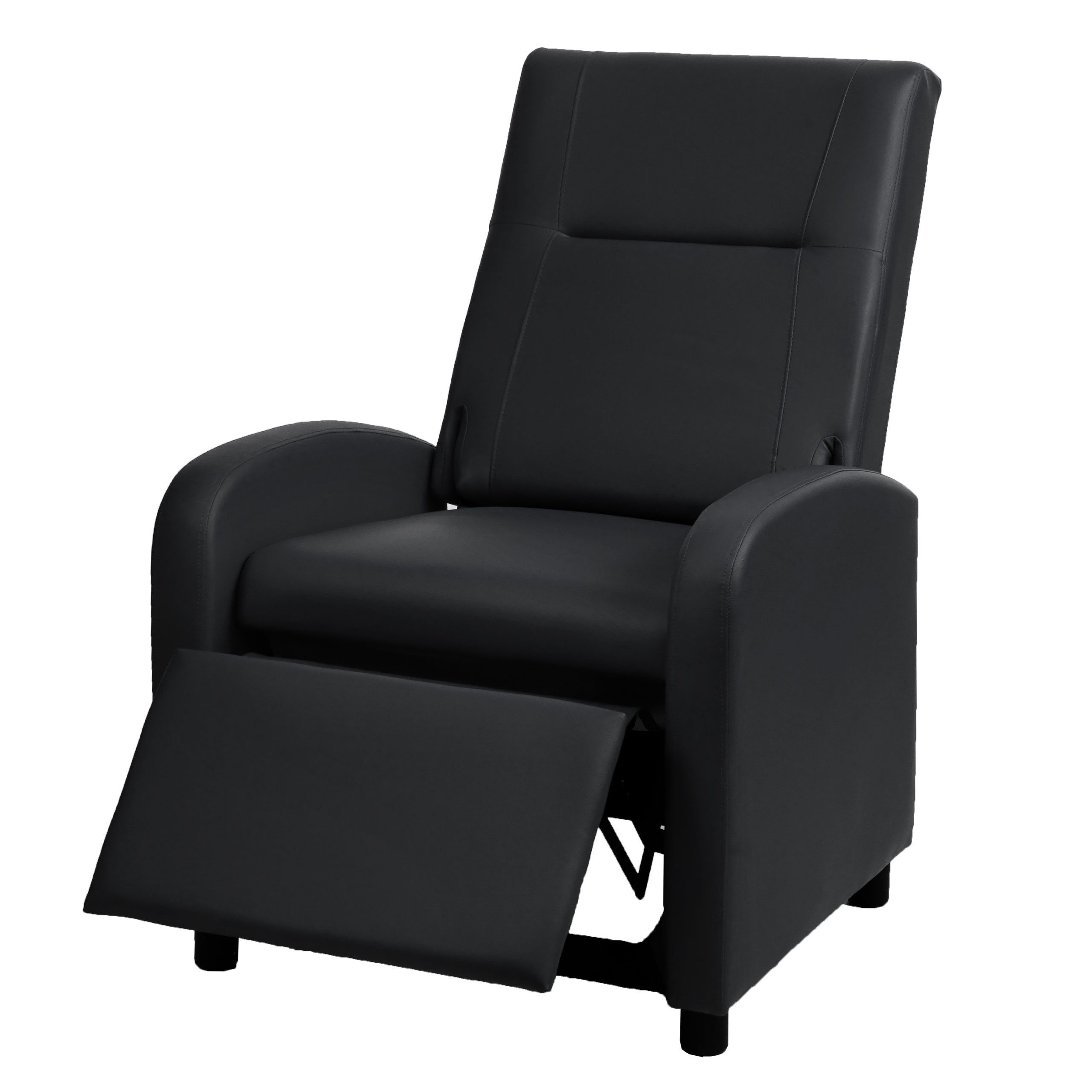 MCW TV-Sessel MCW-H18, Synchrone Verstellung der Rücken- und Fußlehne, Synchrone Verstellung der Rücken- und Fußlehne, Klappbare Rückenlehne schwarz