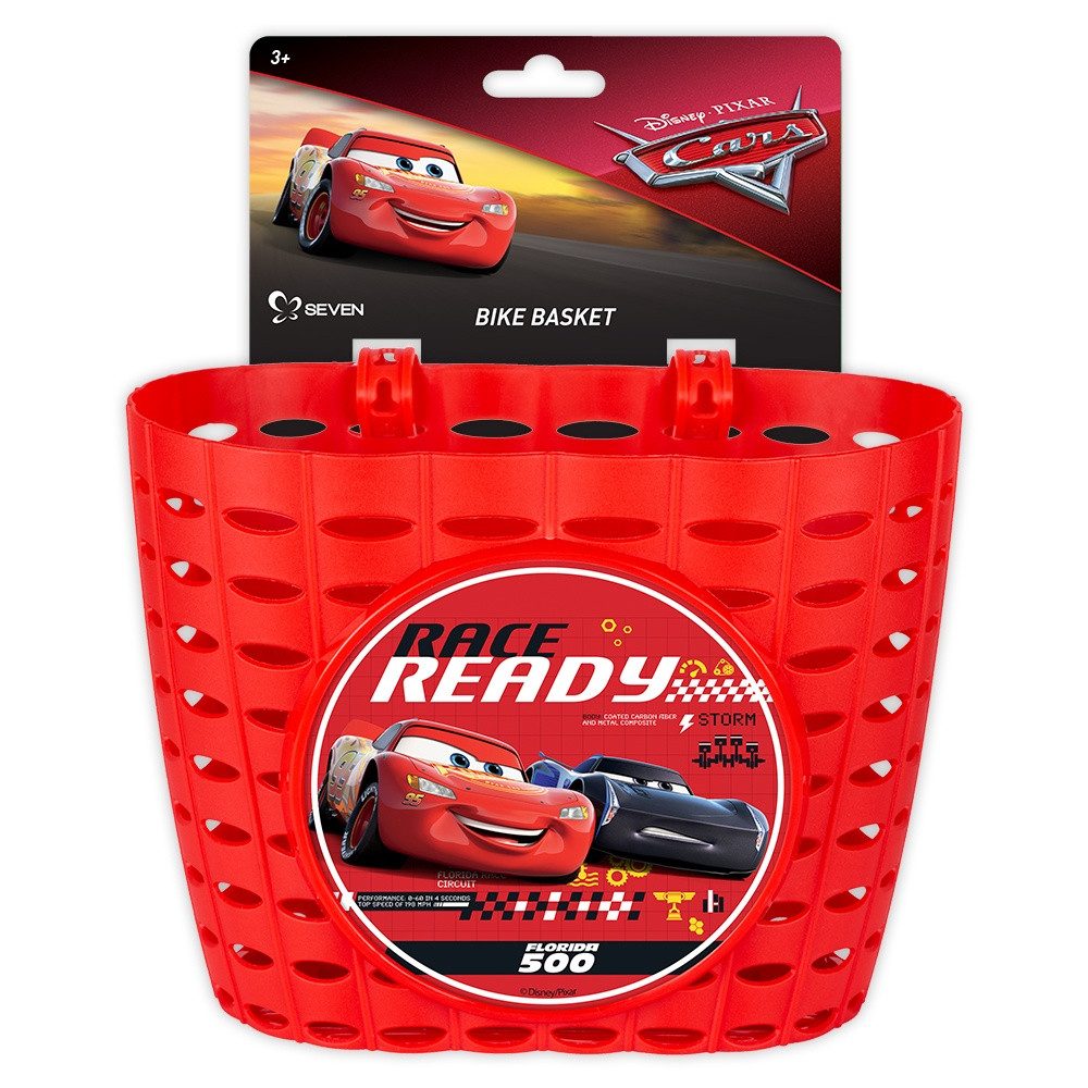 Seven Polska Fahrradkorb Kinder Lenkerkorb "Cars 3", rot, für Dinos, Superhelden & Co