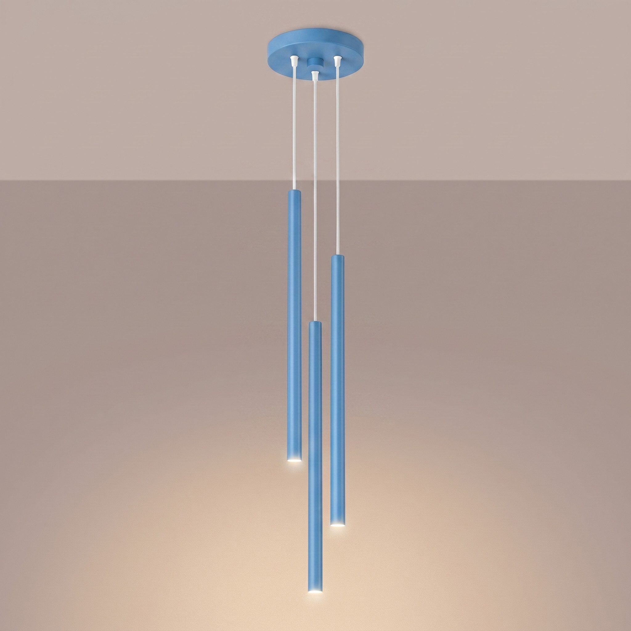SOLLUX lighting Hängeleuchte Pendelleuchte PASTELO 3P himmelblau, Nicht enthalten