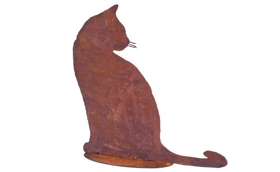 BADEKO Gartenfigur Badeko Katze sitzend 30 x 30 cm rostbraun