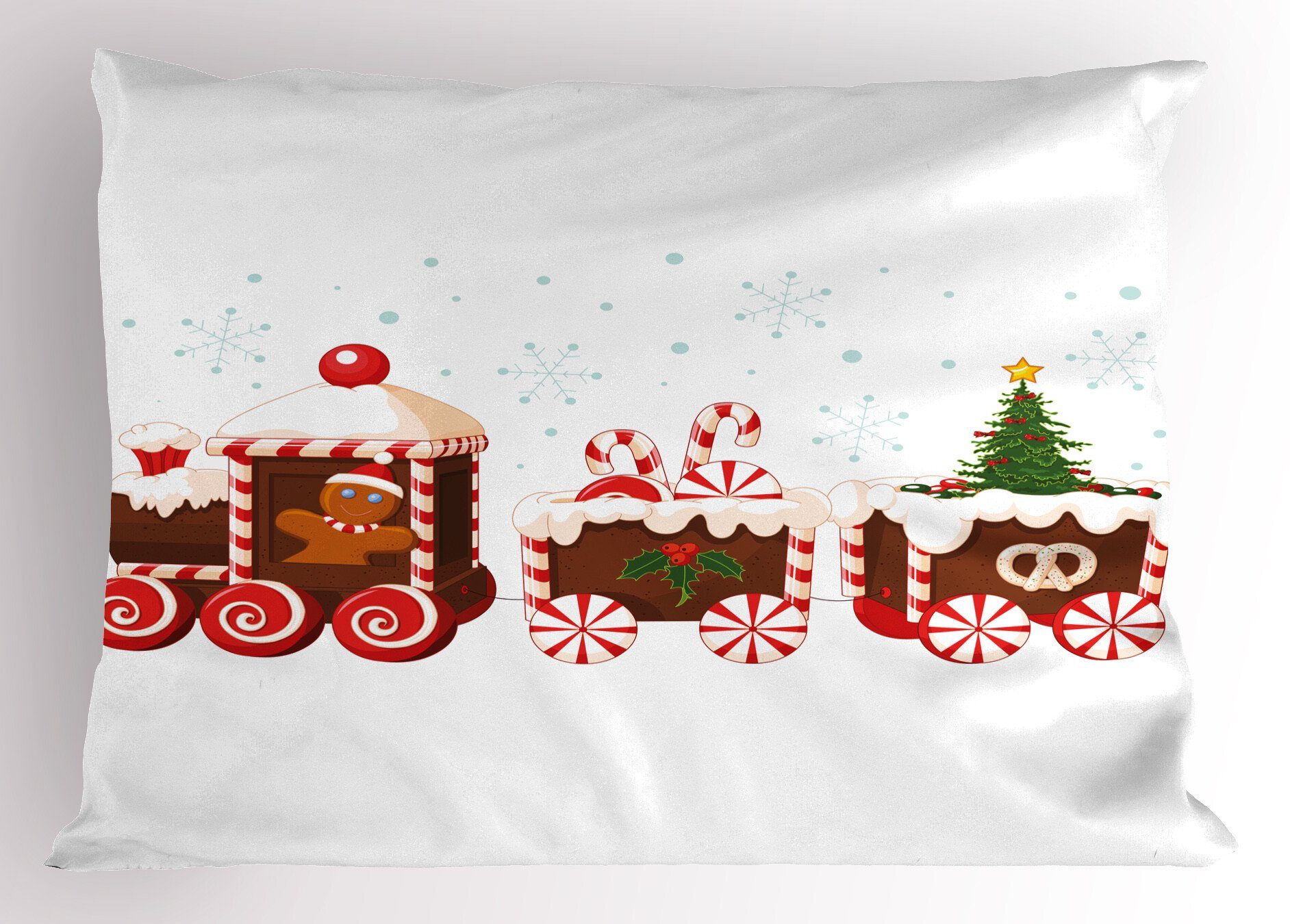 Kissenbezüge Dekorativer Standard King Size Gedruckter Kissenbezug, Abakuhaus (1 Stück), Weihnachten Lebkuchen-Zug