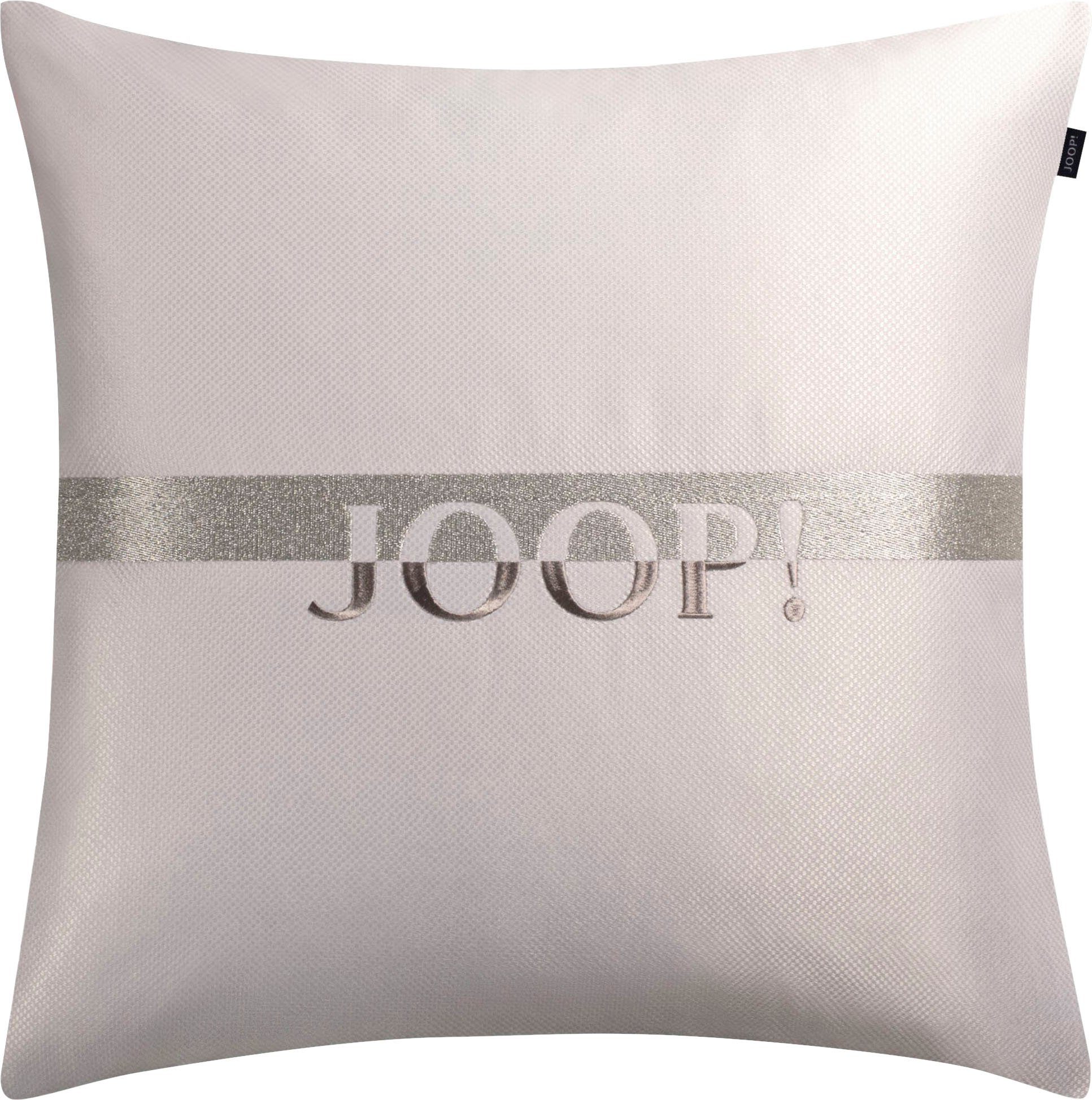 Joop! Dekokissen LABEL, Kissenhülle mit elegantem JOOP! Logo-Streifenmuster  in Kontrastfarbe