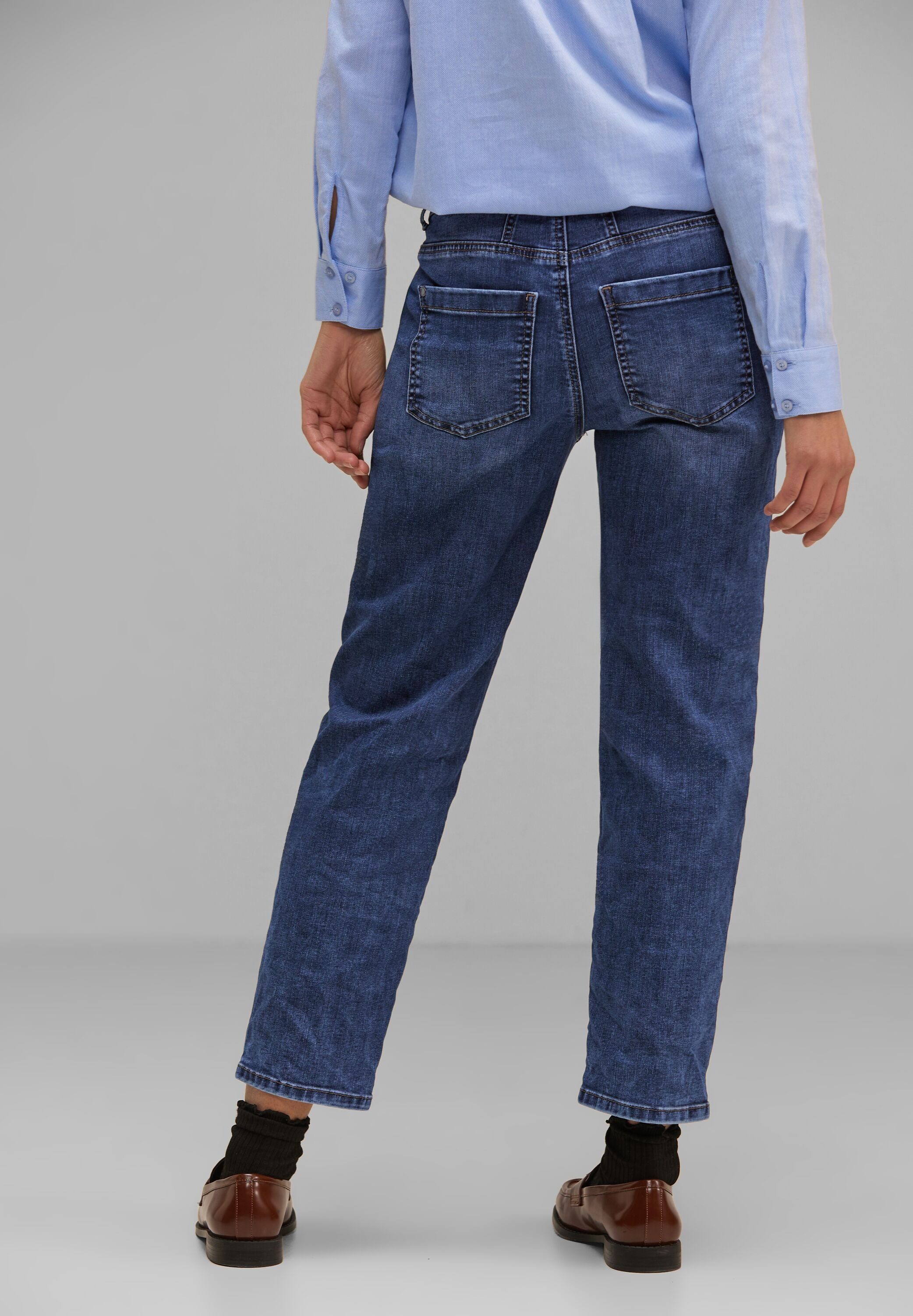 Waist Straight Style Denim Loose-fit-Jeans Modern STREET High ONE