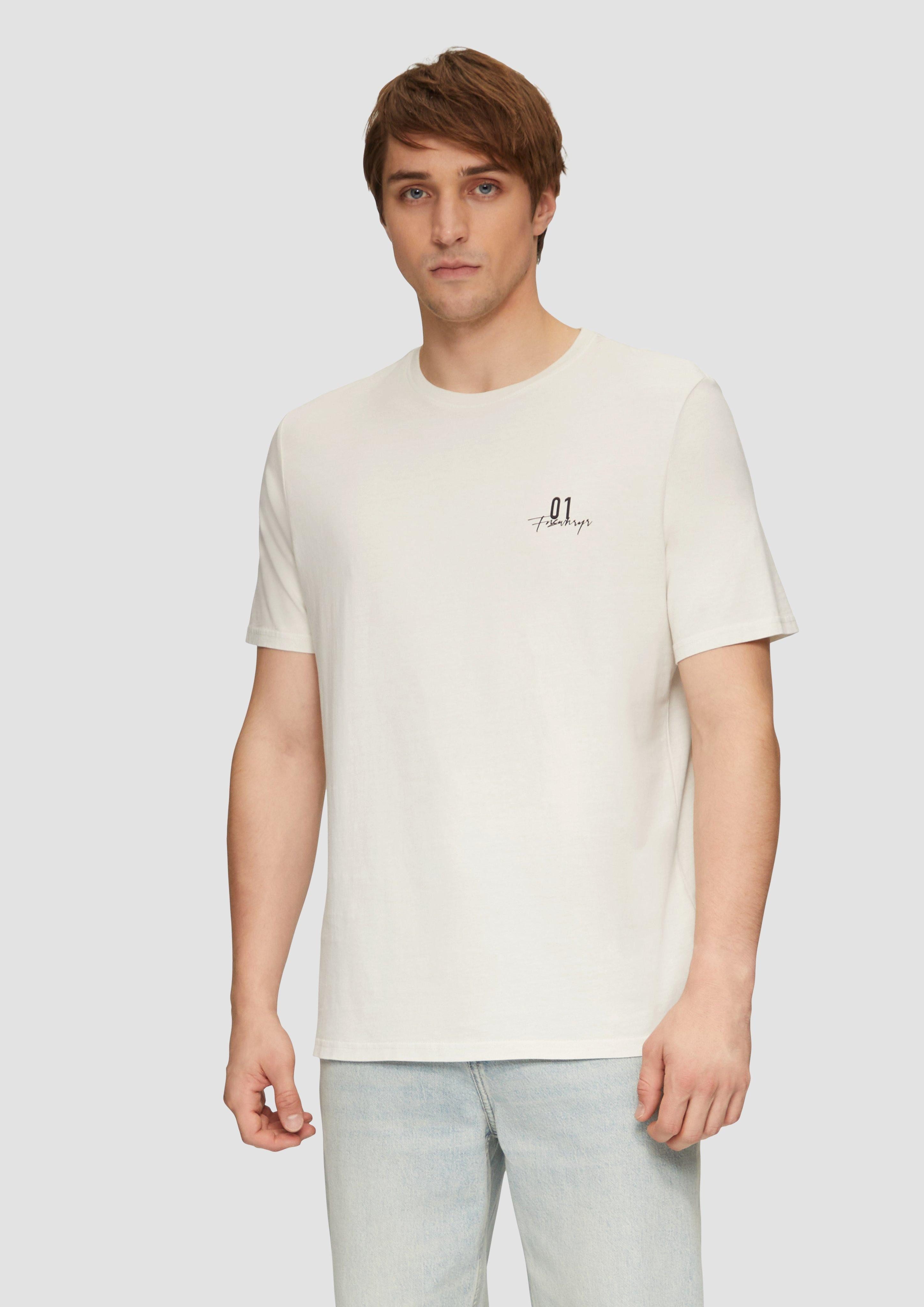 QS Kurzarmshirt Gewaschenes T-Shirt mit Front- günstig online kaufen