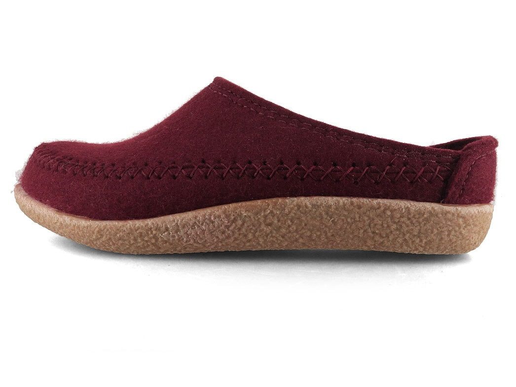 Haflinger Damen Herren Pantoffel Blizzard Credo, bordeaux, wärmeisolierend, filz Hausschuh – Bild 3 von 5