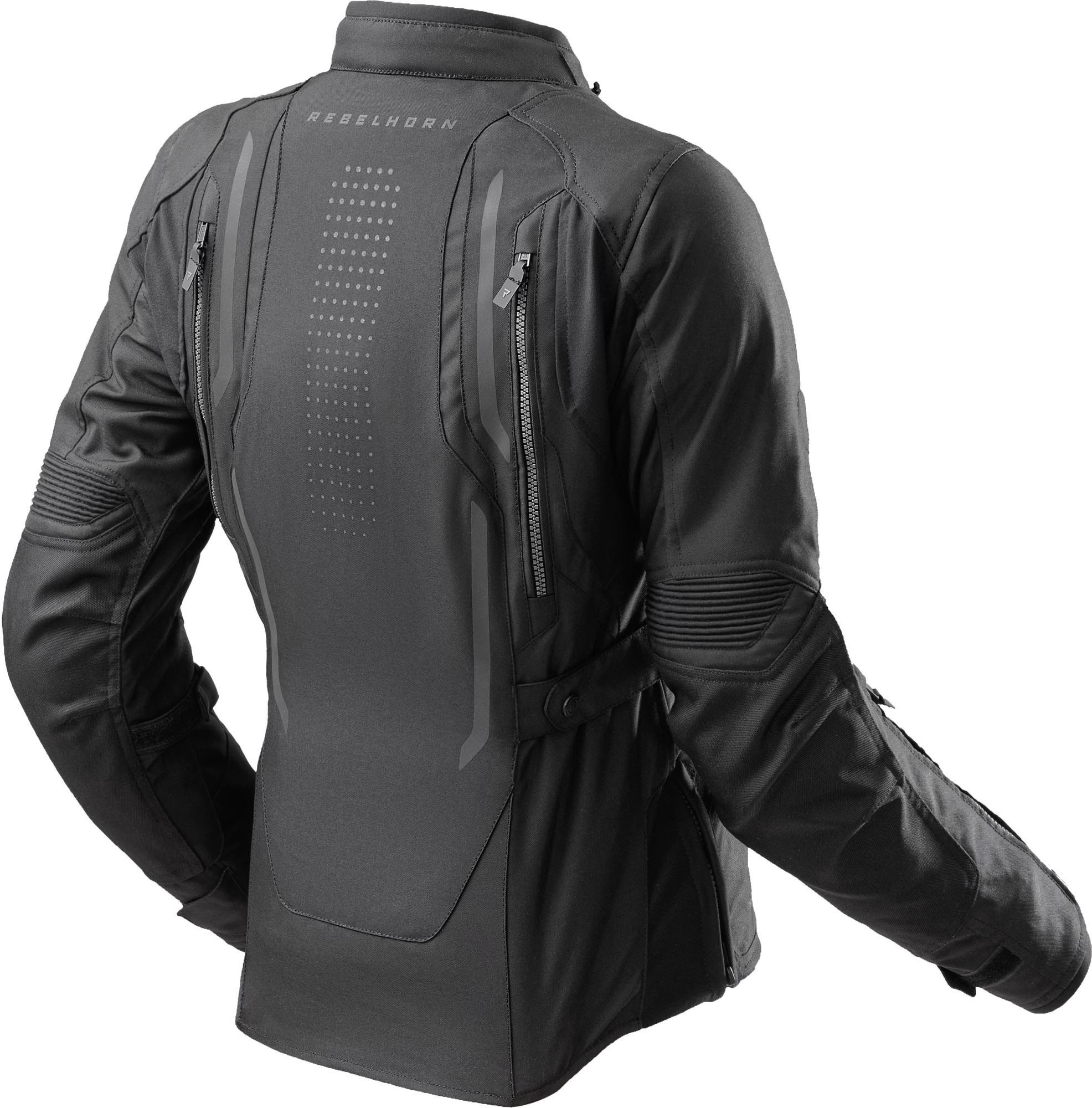 Rebelhorn Motorradjacke Hiker 4 wasserdichte Damen Motorrad Textiljacke Rückenprotektor enthalten,Verbindungsreißverschluss,Ellenbogenpro
