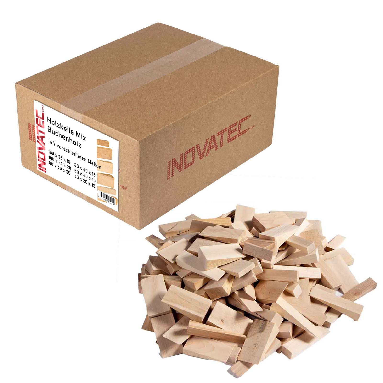 Inovatec Montagekeil 100 x Holz Keile Mix in verschiedenen Abmessungen im Karton