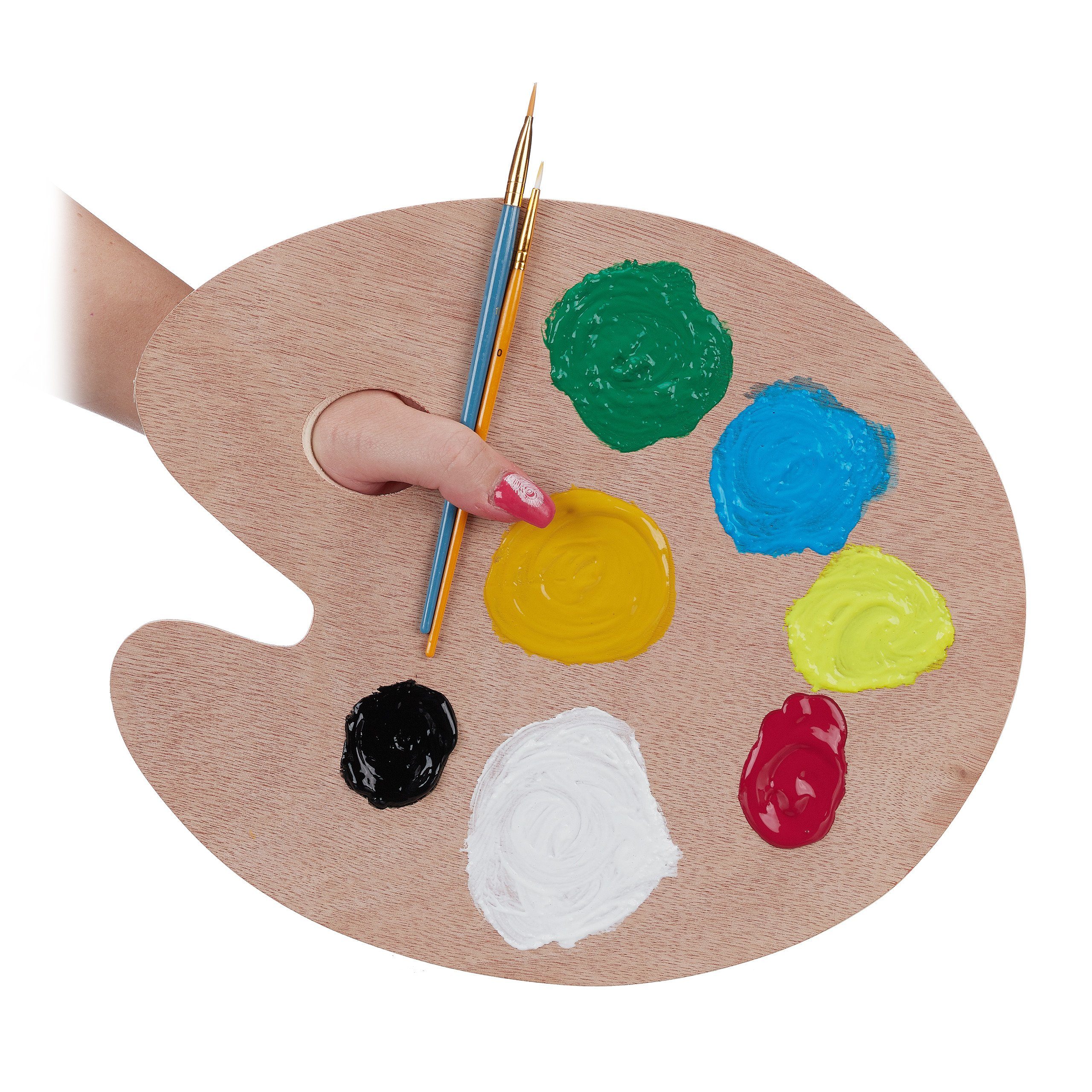 relaxdays Malpalette Mischpalette aus Holz, M