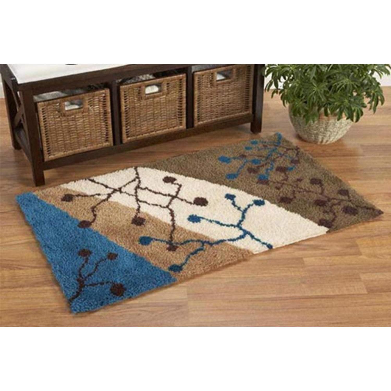 LuxusKollektion Kreativset Knüpfteppich Set 60x40cm zum Selberknüpfen Latch Hook