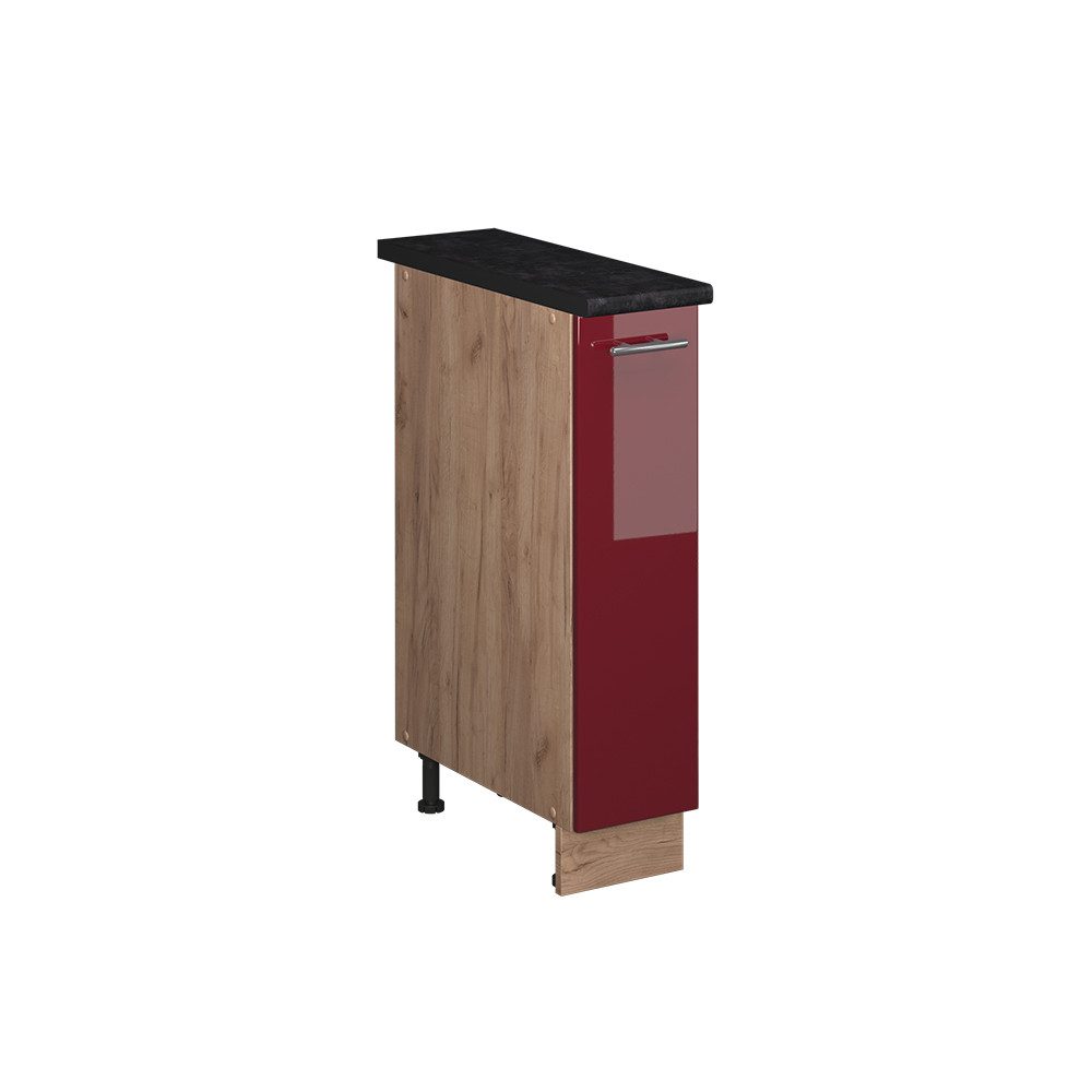 Vicco Apothekerschrank Fame-Line, Bordeaux Hochglanz/Goldkraft Eiche, 20 cm, AP Anthrazit (1-St)