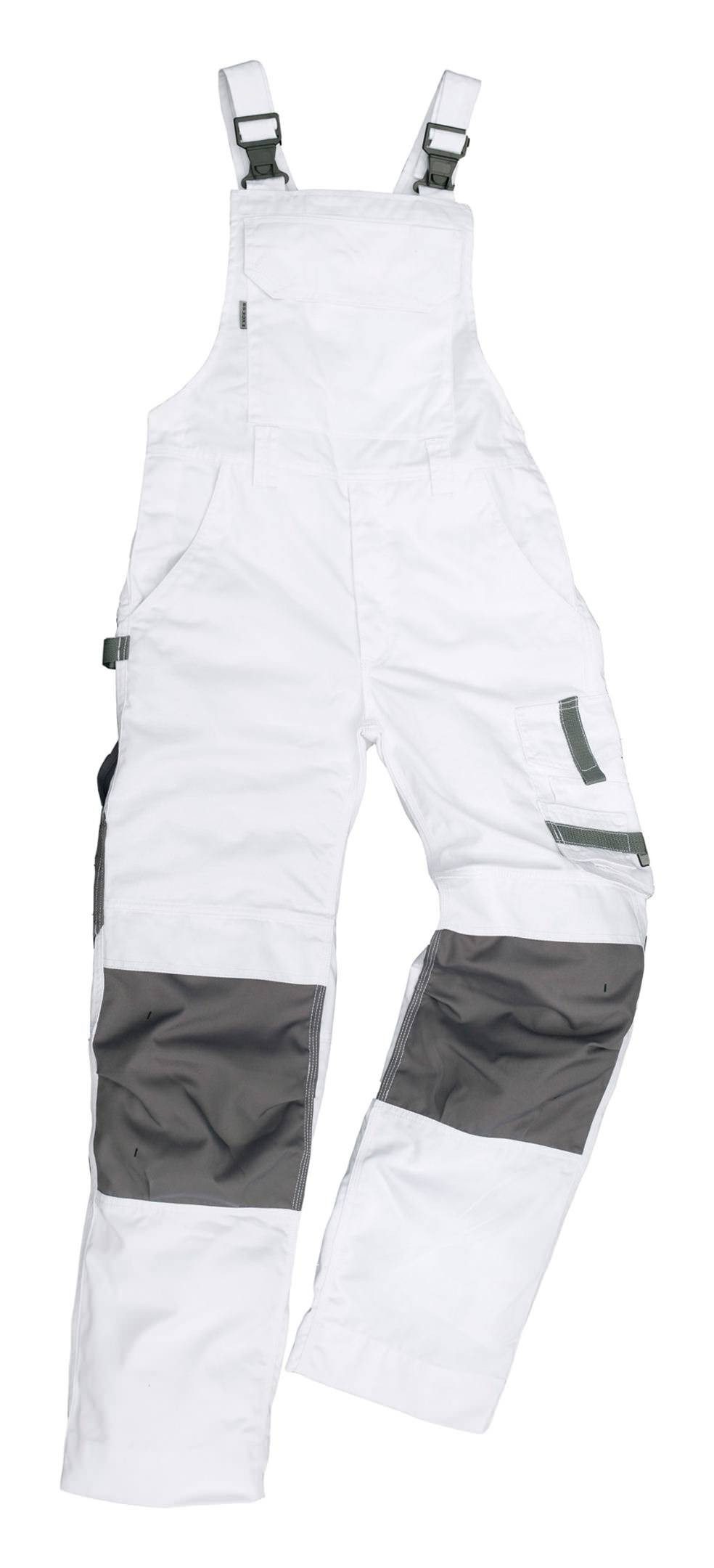 Excess Latzhose Arbeitslatzhose Champ weiß / grau