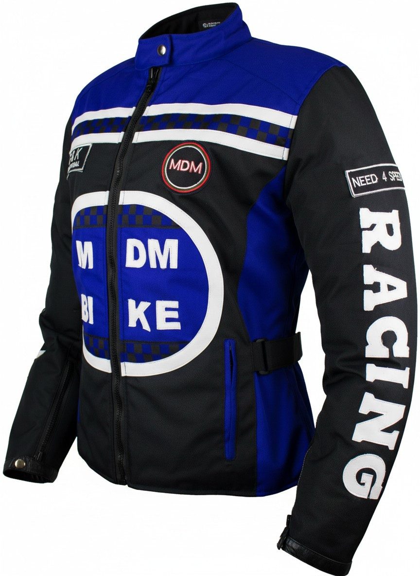 Motorradjacke Damen Motorradjacke Textil Racing Stil mit Protektoren