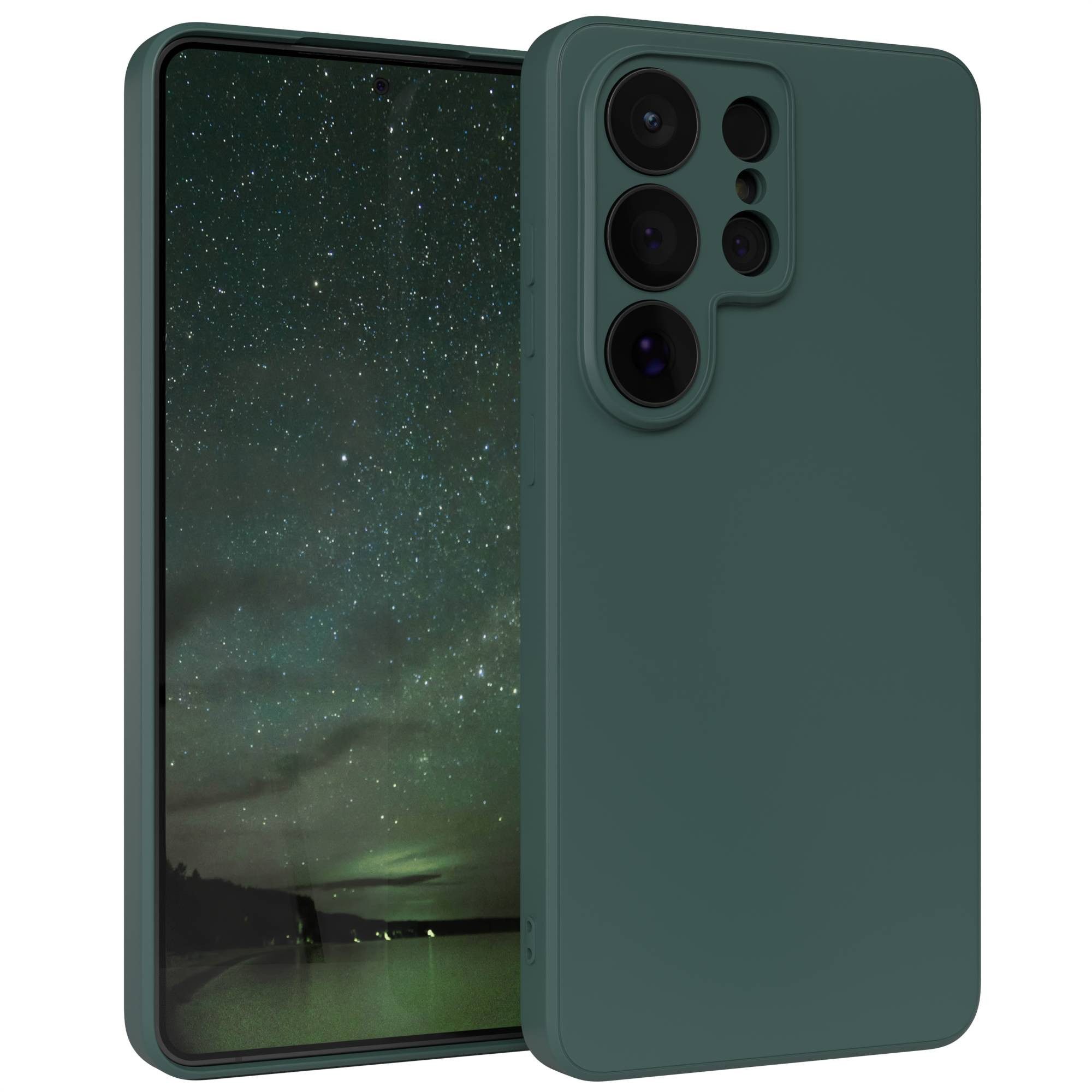 EAZY CASE Handyhülle TPU Hülle für Samsung Galaxy S26 Ultra 6,9 Zoll, Silikon Schutzhülle mit Kameraschutz kratzfestes Bumper Nachtgrün
