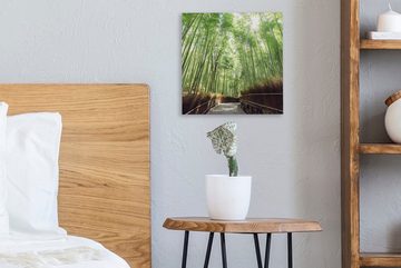 OneMillionCanvasses® Leinwandbild Bambushain in Arashiyama Japan, (1 St), Leinwand Bilder für Wohnzimmer Schlafzimmer