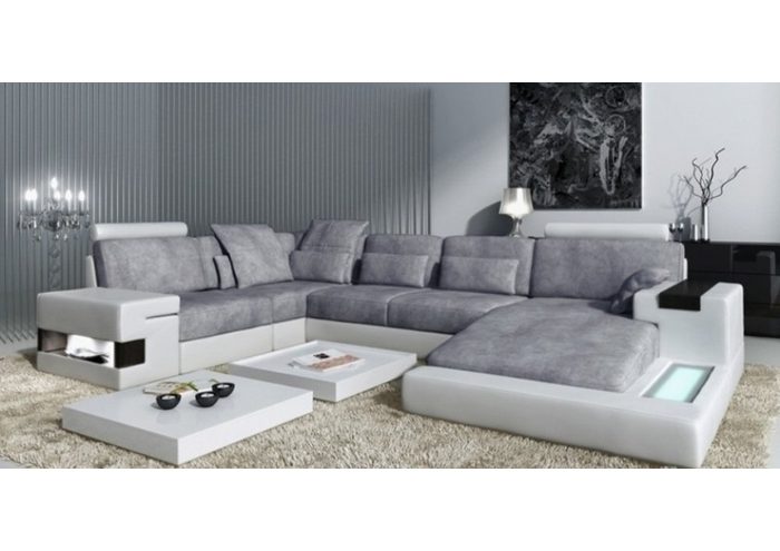 JVmoebel Ecksofa Ledersofa Sofa Couch Polster Ecke Design Wohnlandschaft Eck Big Sofas