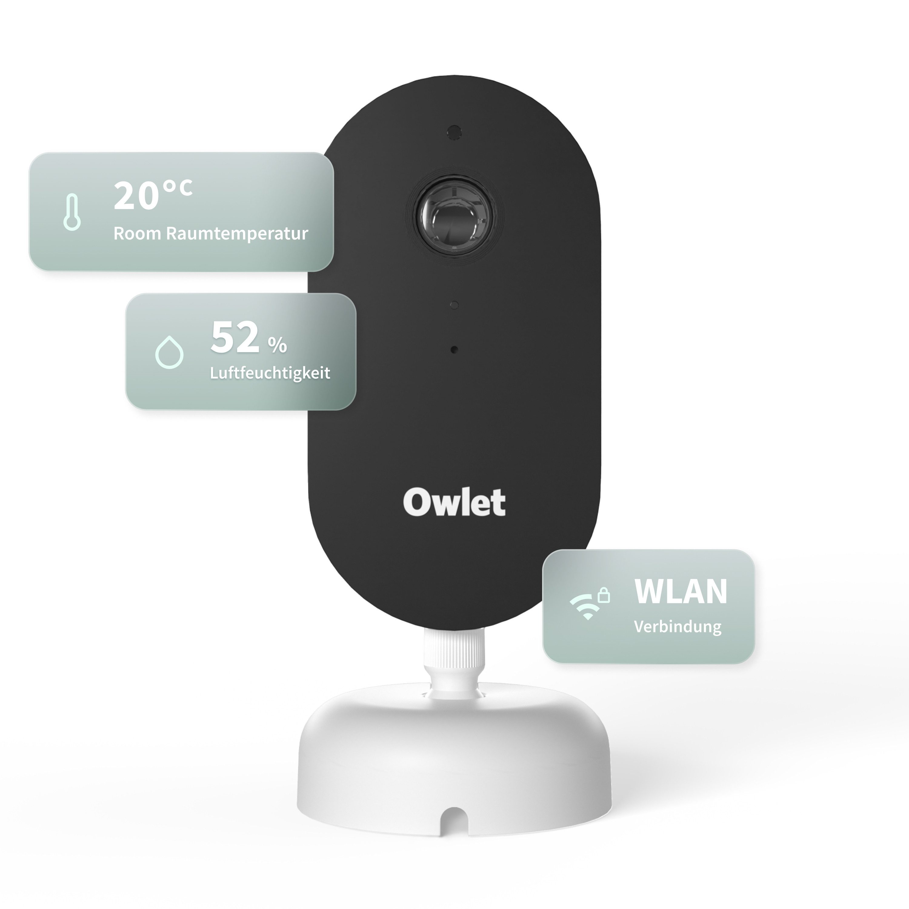 Owlet Baby Care DE Babyphone Videoüberwachung mit App, 2K-HD, Temperatur- & Feuchtigkeitssensor