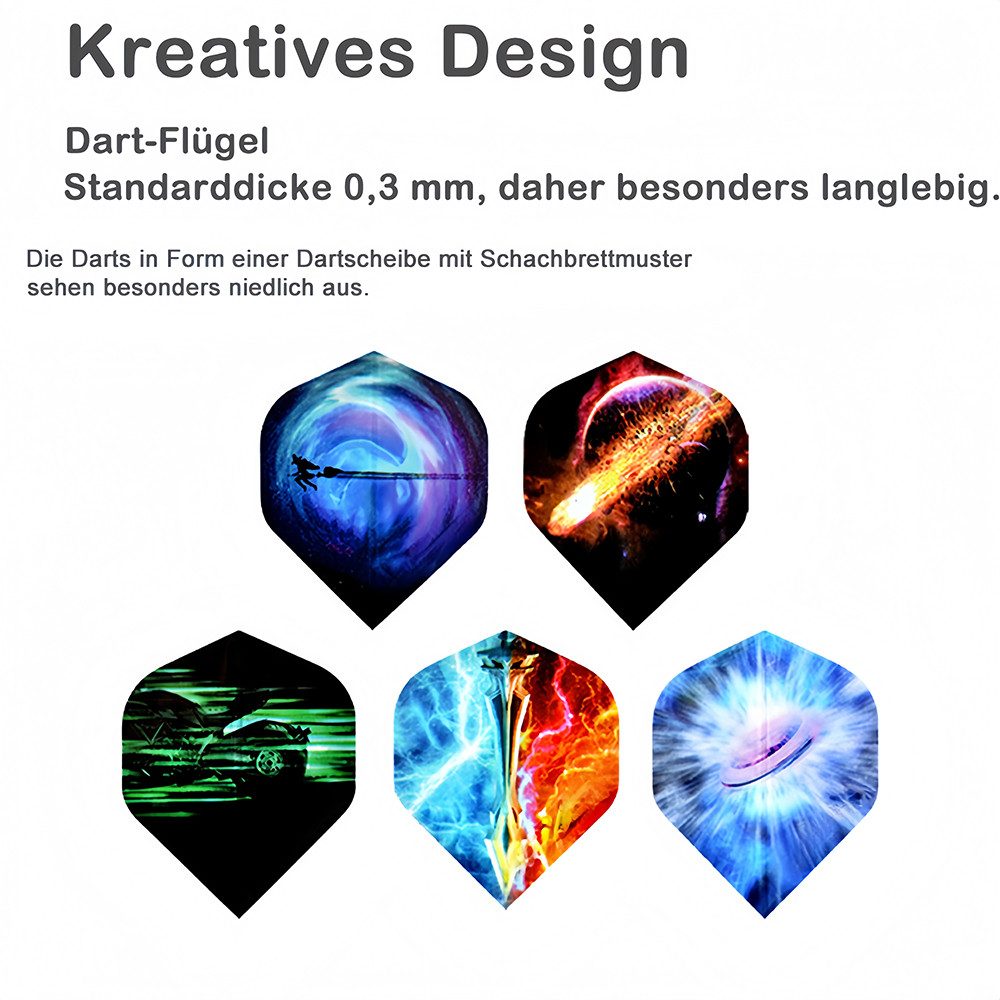 AFKSMILE Dartpfeil Dartpfeile mit Kunststoffspitze 12 Stück 16 Gramm Profi Dartpfeile Set, Dartpfeile für Elektronische Dartscheibe mit 12 Flights 20 Gummiringe – Bild 4 von 5