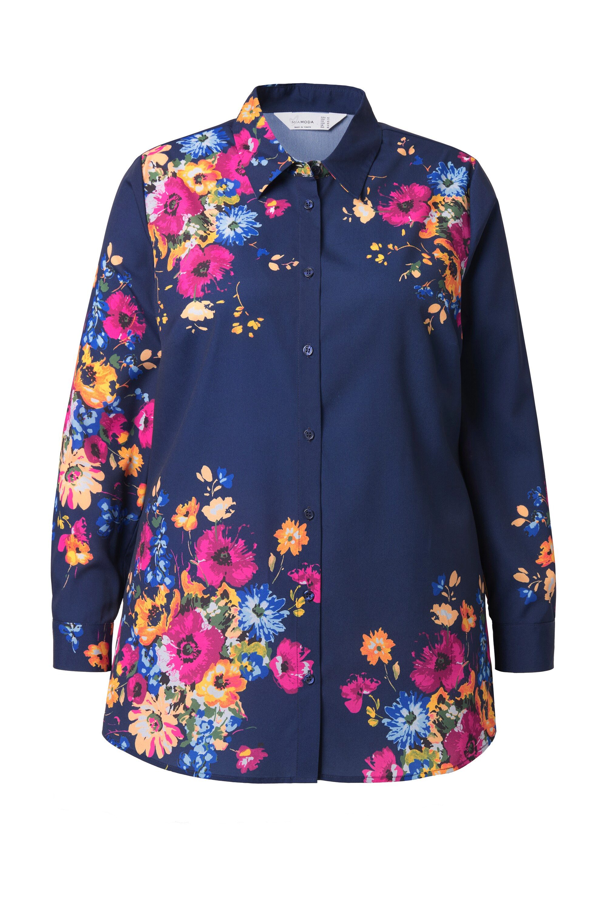 MIAMODA Hemdbluse Bluse A-Linie Blumenmuster Langarm günstig online kaufen