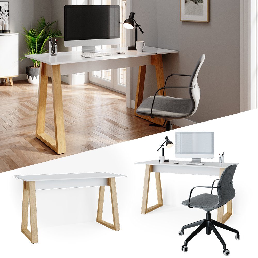 Vicco Schreibtisch Nautica, Weiß/Eiche, 138 x günstig online kaufen