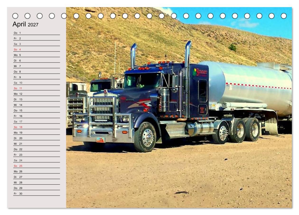 CALVENDO Wandkalender US-Trucks. Faszination Langhauber (Tischkalender 2027 DIN A5 quer), CA