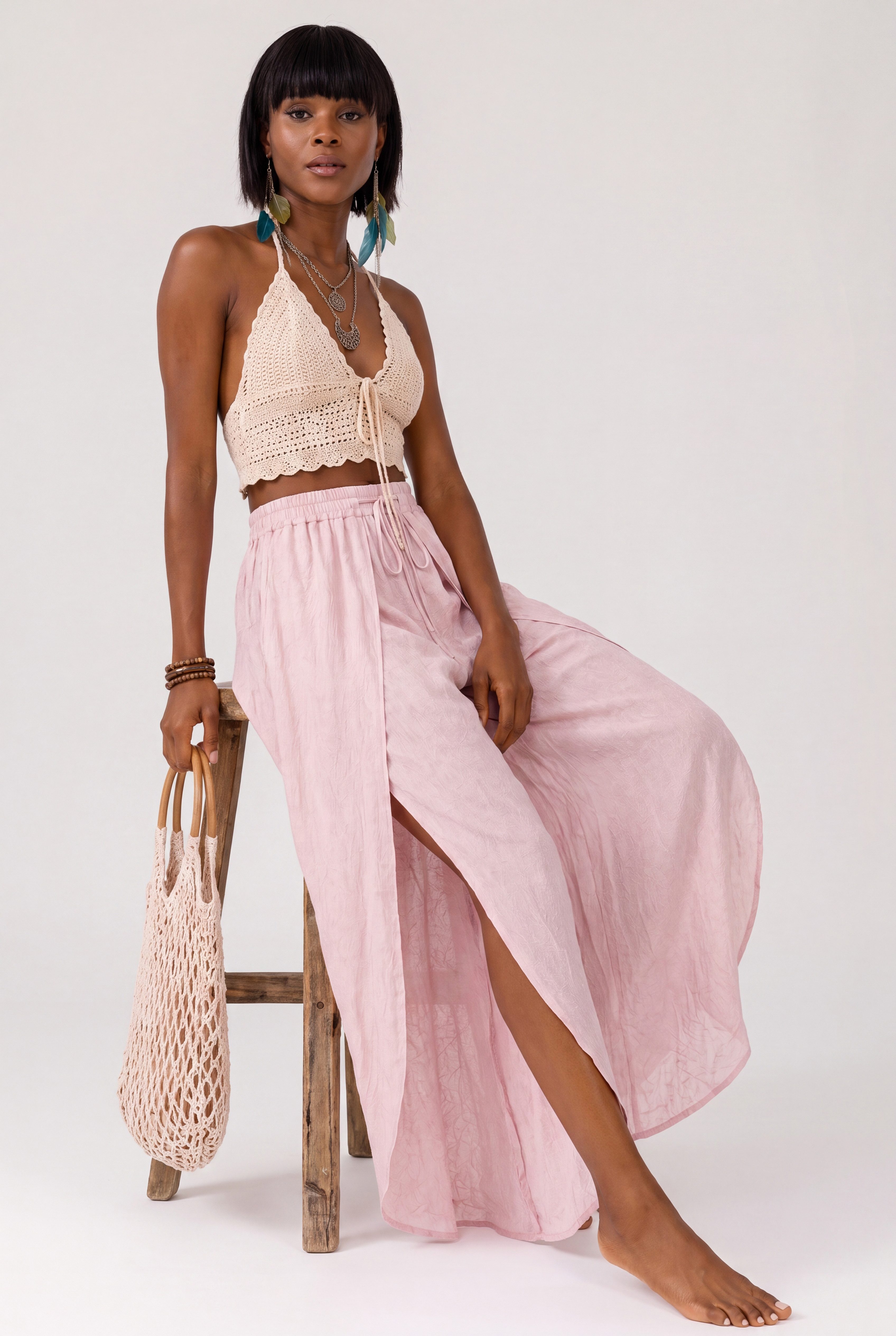 YC Fashion & Style Haremshose Boho Wickelhose im Lagenlook – Luftige Sommerhose aus 100 % Viskose mit elastischem Bund