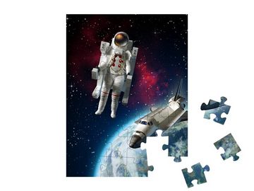 puzzleYOU Puzzle Astronaut und Spaceshuttle erkunden den Weltraum, 48 Puzzleteile, puzzleYOU-Kollektionen
