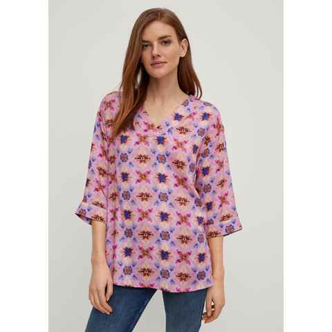 Comma 3/4-Arm-Shirt Lockere Bluse aus Viskose